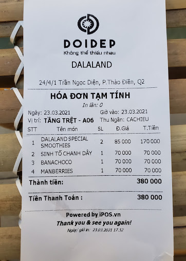 bảng giá dalaland coffee 2021