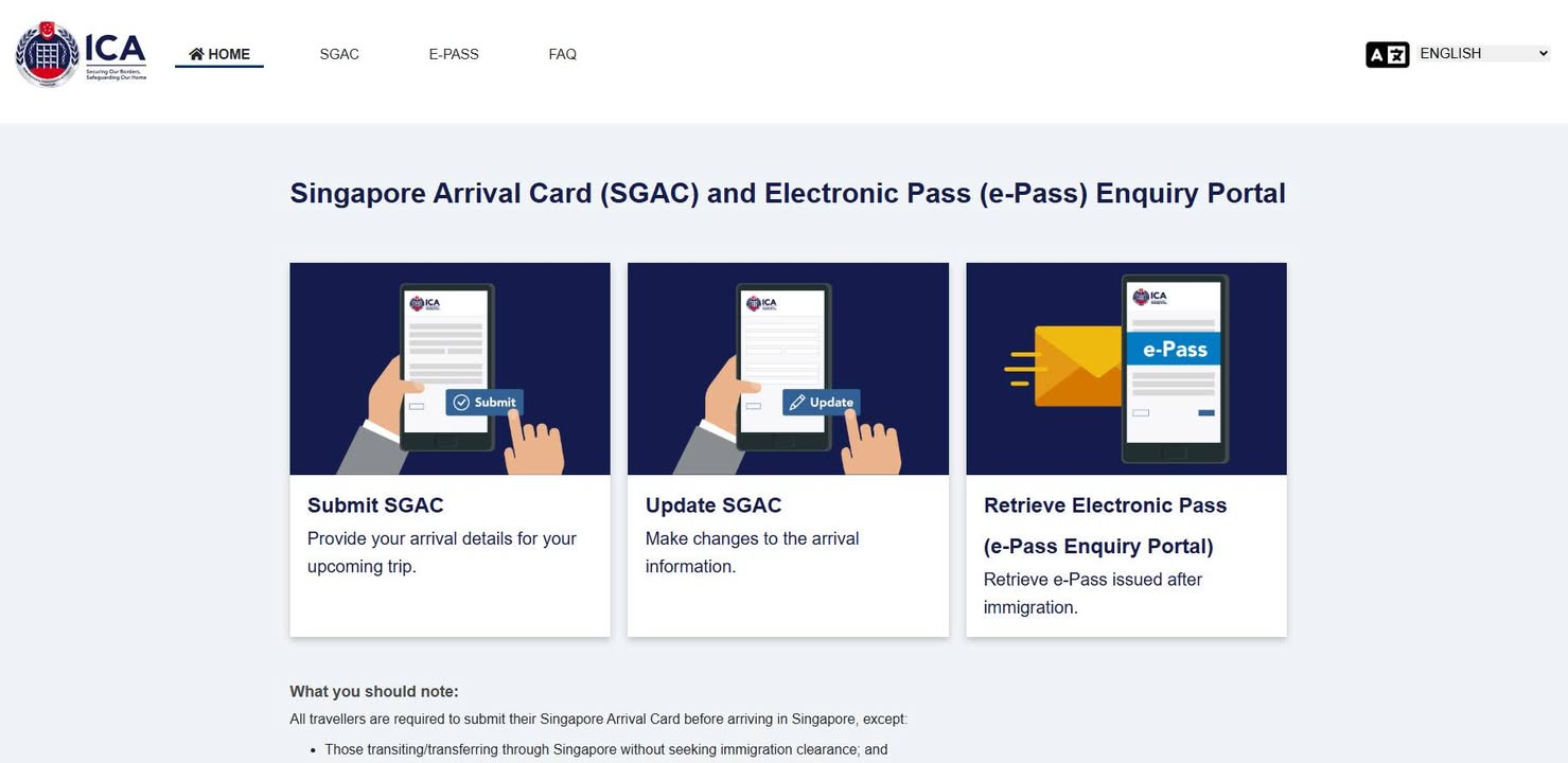 khai báo singapore arrival card sgac nhập cảnh