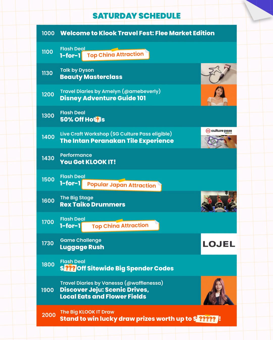Klook Travel Fest 2026 Singapore agenda day 1 day 2