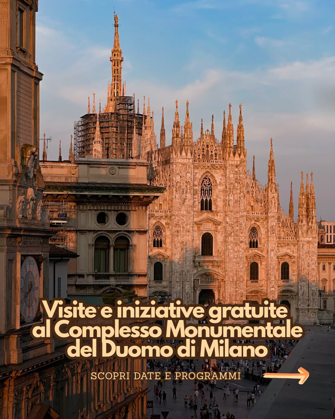 vé tham quan miễn phí nhà thờ Duomo di Milano (Ý)